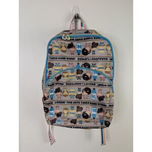 Harajuku Lovers Backpack H2O Workout Girls Water Bottles Gray 15x13" Large